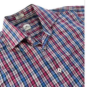 Peter Millar Shirt Button Down Plaid Long Sleeve Cotton Dress Shirt Medium